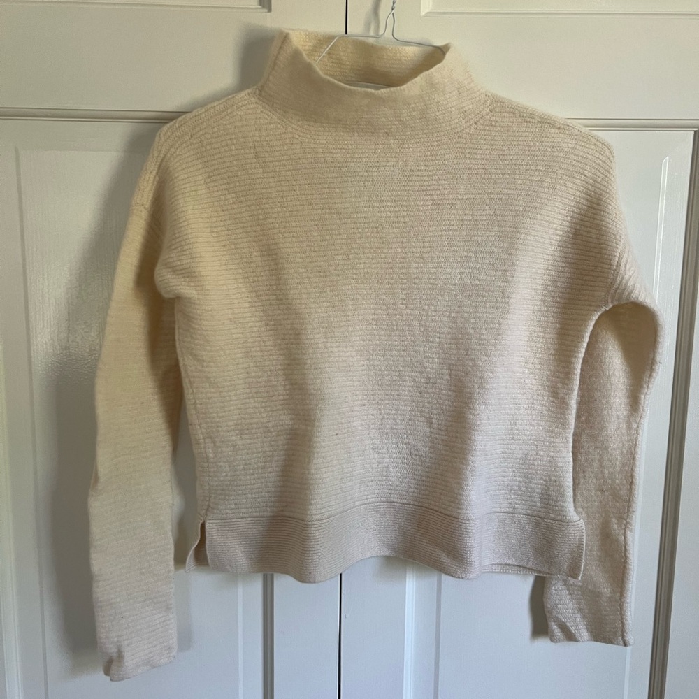 White + Warren Cream Turtleneck Sweater